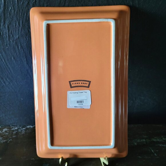 Fishs Eddy Parking Violation Ticket Orange Ceramic Trinket Tray, Novelty Decor - Picture 5 of 5